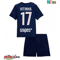 Camiseta Paris Saint-Germain Vitinha #17 Primera Equipación para niños 2025-26 manga corta (+ pantalones cortos)
